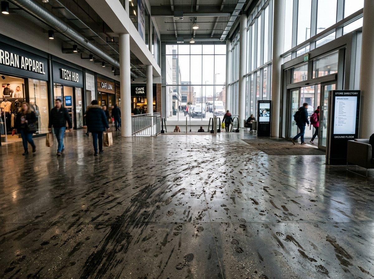 Before, Commercial Lobby & Floor Scrubbing