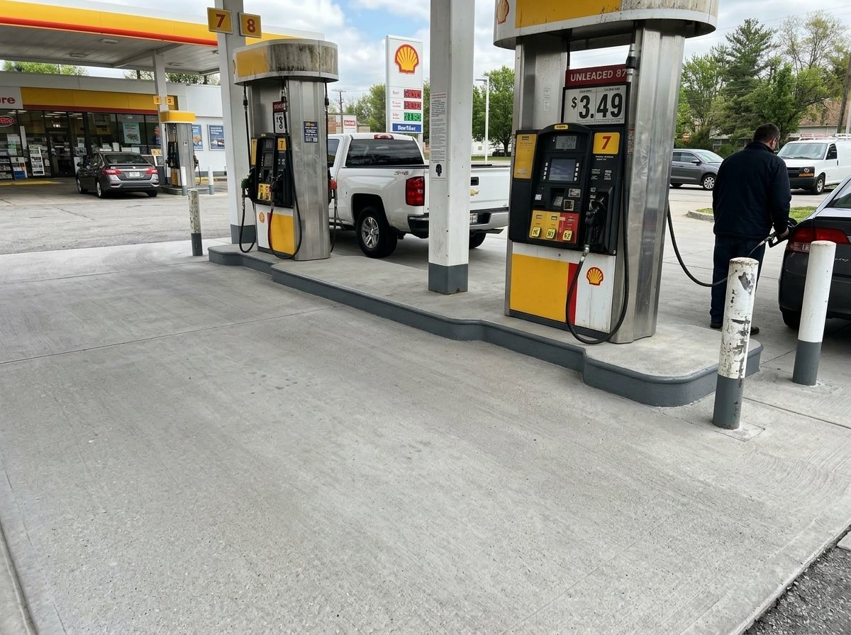 After, Gas Station Forecourt & Island Degreasing